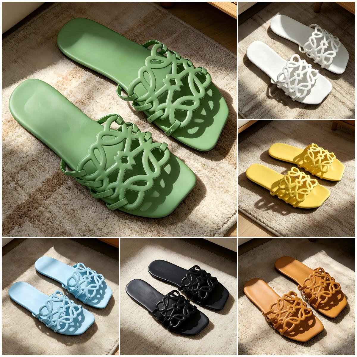 summer designer sandals for women slides loeweer shoes sandal sliders slippers men heels flip flops mens loafers sandalia de mujer luxury luxe femme white 9546581