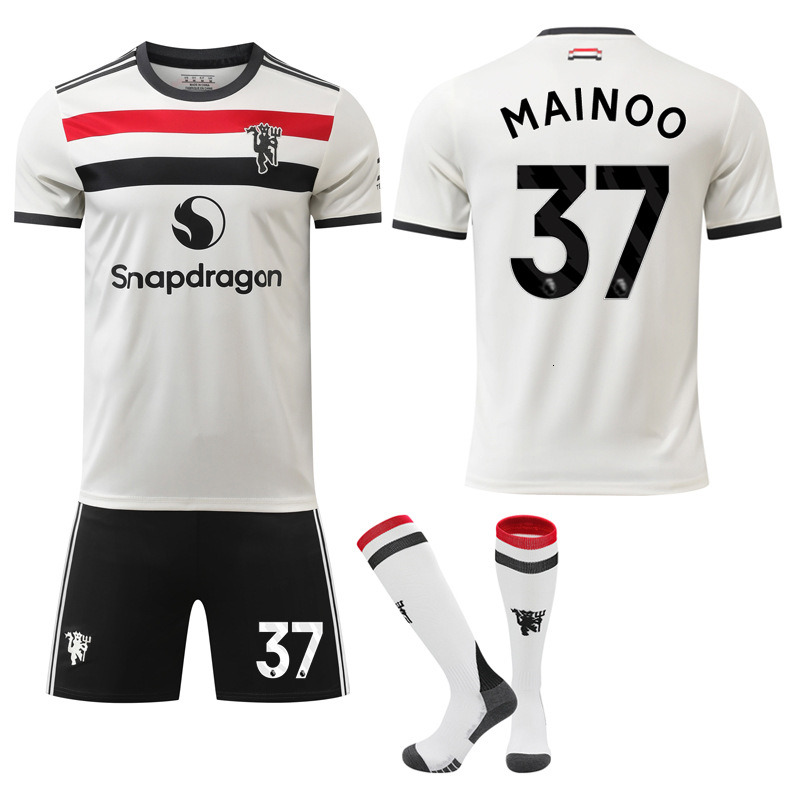 2024 25 New Manchester United Away Third Kit, Red Devils 10 Rashford 8 Bruno Fernandes Soccer Jersey Set, Men's Football Uniform, Fan Version