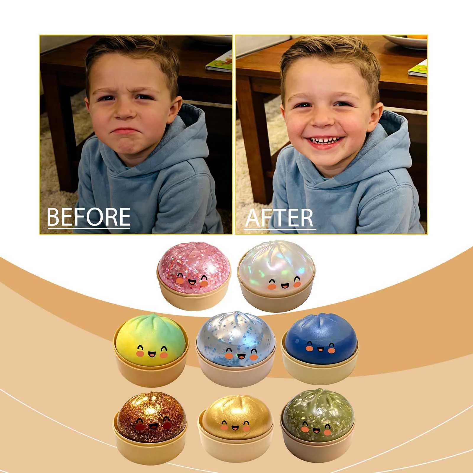 Dumpling Squishy 1pcs Glitter Steamed Bun Pinch Music Simulation Steam Buns Shape Cute And Fun Relieve Stress Squish DumplingsT260504