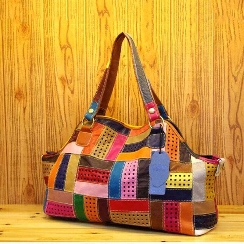Ipinee Genuine Leather Handbag Large Bag For Shoulder Patchwork Designer High Quality Women Totes Bags SENYY