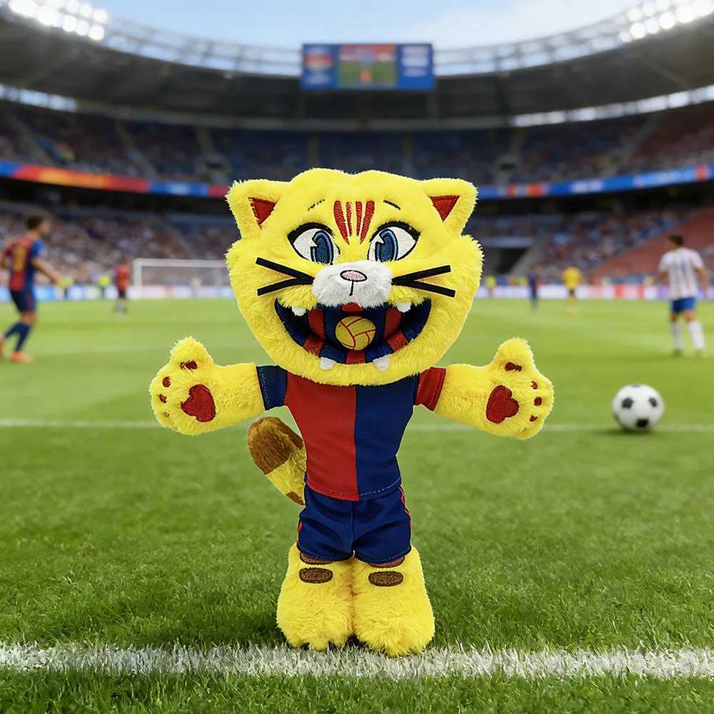 Mascot of Barcelona Football Plush Doll Cat Plushies Collection Souvenir Stuffed Toys Kids Child Boys Girls Birthday Gifts X260504