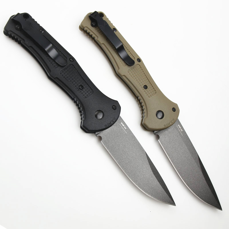 BM 9070 Folding Pocket Knife Drop Point Plain Blade Grivory Handle Hunting Camping Tactical Combat Self-defense Multitool Knives