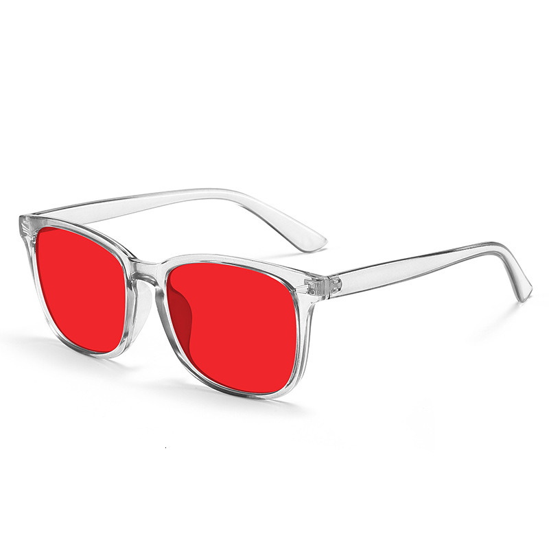 Red Frame Sleep Glasses, Anti-Blue Light & UV Protection Glasses with Rivet Detail, Fashion Anti-Radiation Computer Glasses, Comfortable Lightweight E