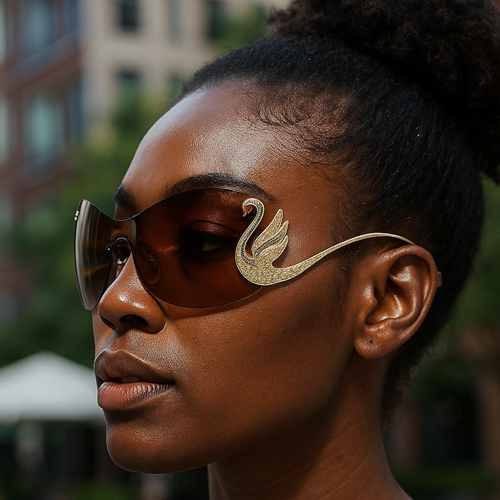 Designer Sunglasses New temple metal sunglasses with a stylish integrated design personalized with diamond inlays and UV protection Luxury brand sungl