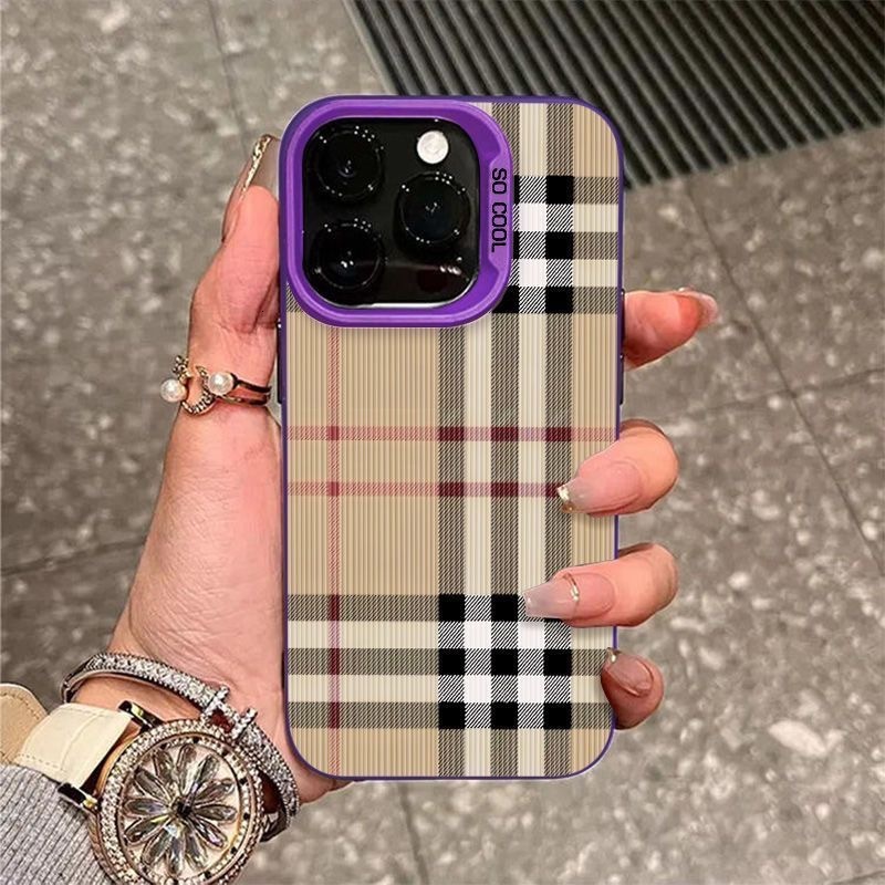 Light Luxury Plaid Designer Phone Case Suitable For IPhone 17ProMax 16Pro 15 14Plus 13 X Shockproof Classic Full Coverage Phone Cover - view 7