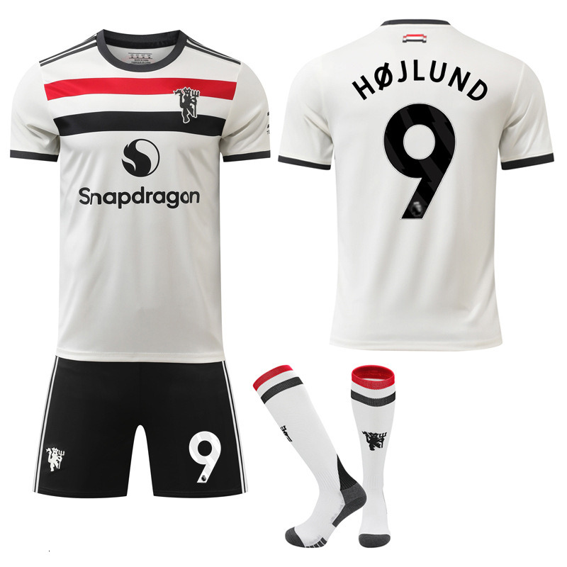 2024 25 New Manchester United Away Third Kit, Red Devils 10 Rashford 8 Bruno Fernandes Soccer Jersey Set, Men's Football Uniform, Fan Version