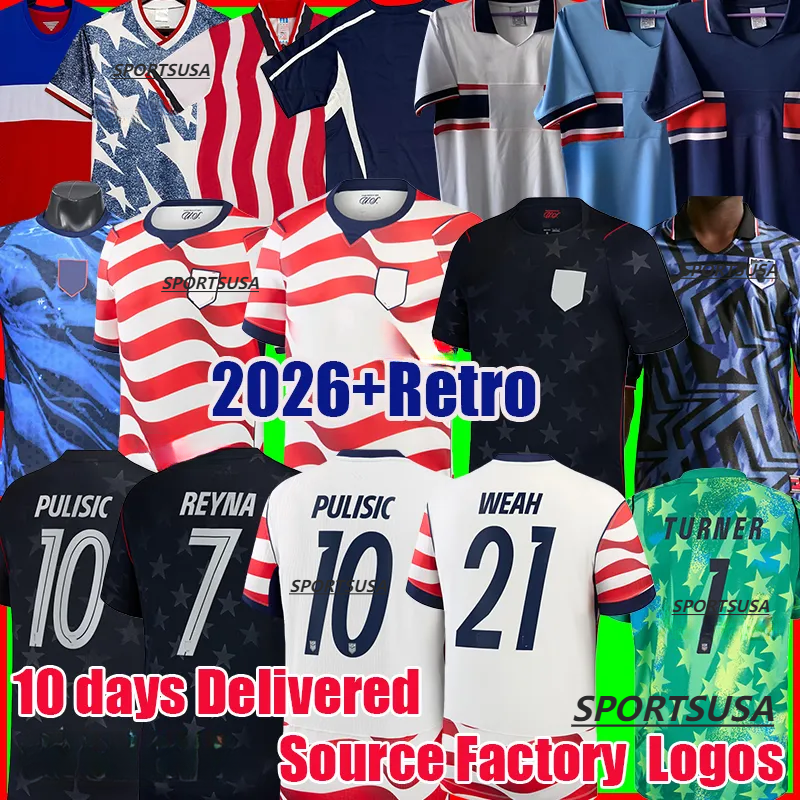 S-4XL 25 26 27 Home Away Football Shirts Men Player Version PULISIC SMITH MORGAN BALOGUN MUSAH McKENNIE ADAMS USAS 2025 2026 2027 Soccer Jerseys MEN Woman Kids Kit