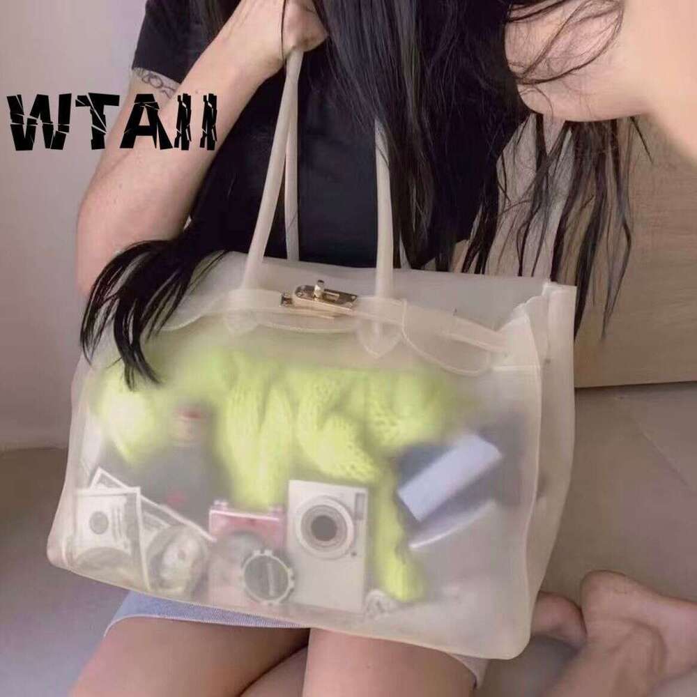 Jelly 2026 Summer New Commuting Tote Fashionable Transparent Large Capacity Underarm Bag For Women
