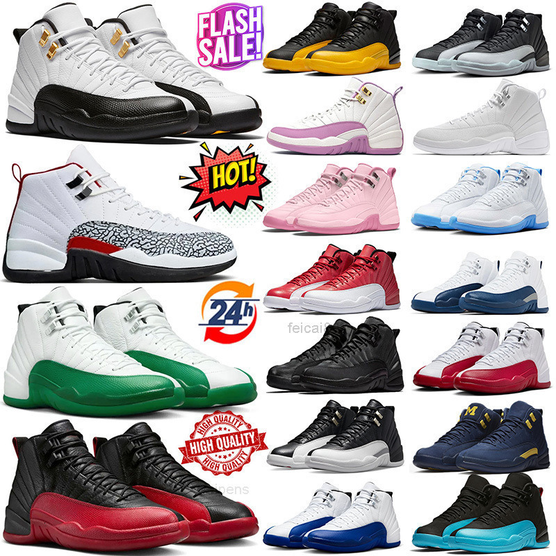 Taxi Flu Game 12 12s basketball shoes designer women men Bucks White Green Blueberry Pearl Pink French Blue Playoff Elephant Print mens trainers outdo