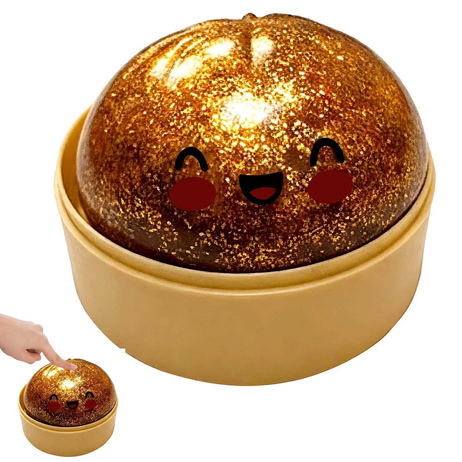 Dumpling Squishy 1pcs Glitter Steamed Bun Pinch Music Simulation Steam Buns Shape Cute And Fun Relieve Stress Squish DumplingsT260504