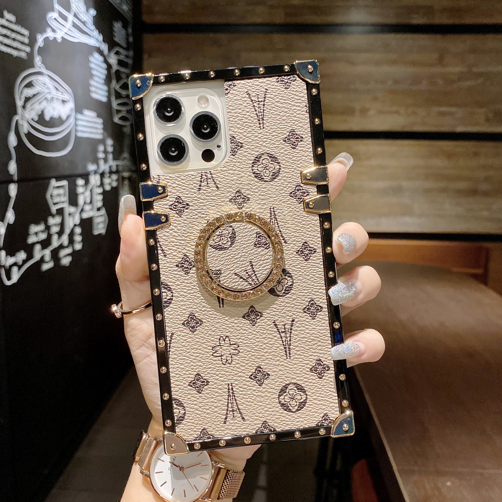 Premium Classic Leather Texture Designer Phone Case Suitable For IPhone 17ProMax 16 Suitable For Samsung S26U Shockproof Fashion Phone Cover