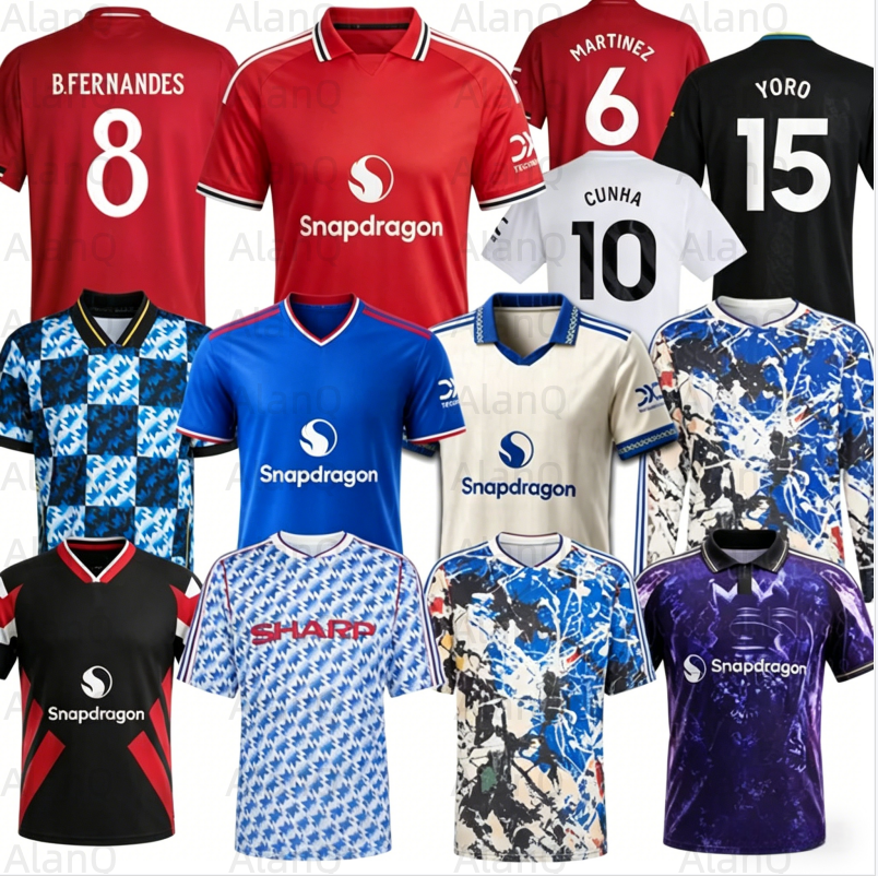 25 26 27 United Retro Soccer Jerseys GARNACHO HOJLUND MARTINEZ YORO football shirt B. FERNANDES Football Shirts men kids kits MAINOO ZIRKZEE AMAD training