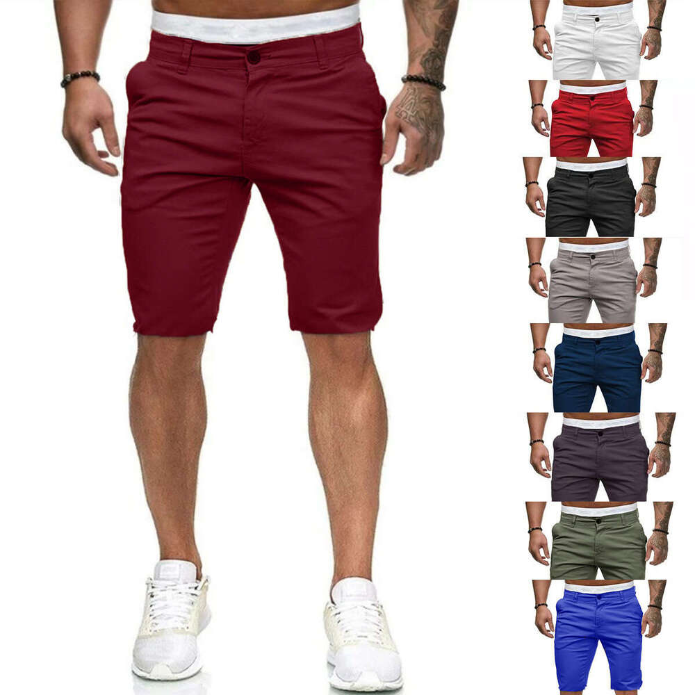 Summer New Casual Shorts for Men, European and American Style Slim Fit Men's Color Shorts Wholesale