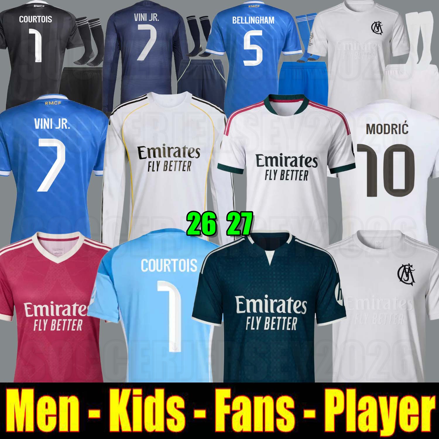 MBAPPE HUIJSEN Real 25 26 27 soccer jerseys BELLINGHAM football shirts VINI JR ARDA GULER A.CARRERAS TRENT camiseta de futbol men kids kit 2026 camisetas MadridS 999