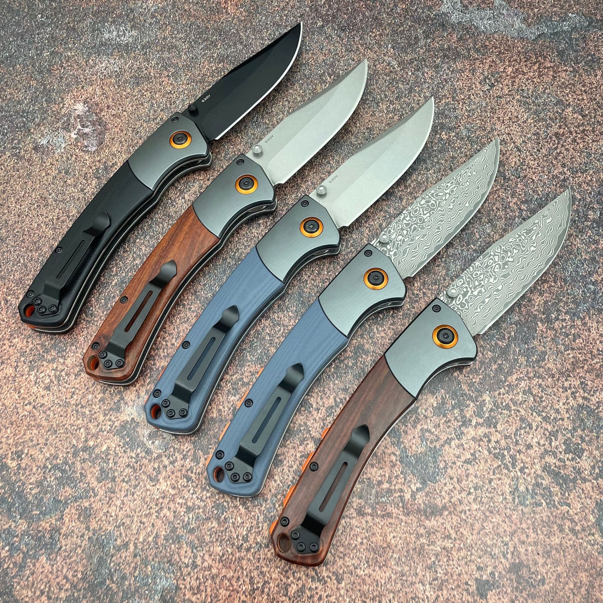 BM 15080 Folding Pocket Knife Damascus Blade Sourwood / G10 Handle Hunting Knife Outdoor EDC Camping Survival Tactical Tools