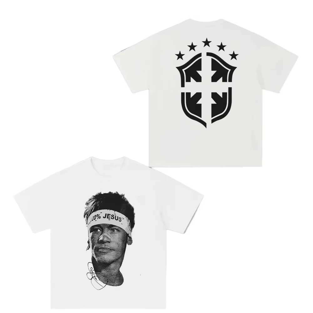 Men T-thirts Cristiano Ronaldo Pure Cotton American-style Streets Both Sexes Fashionable Vintage Print Short-sleeved T-shirtT260504