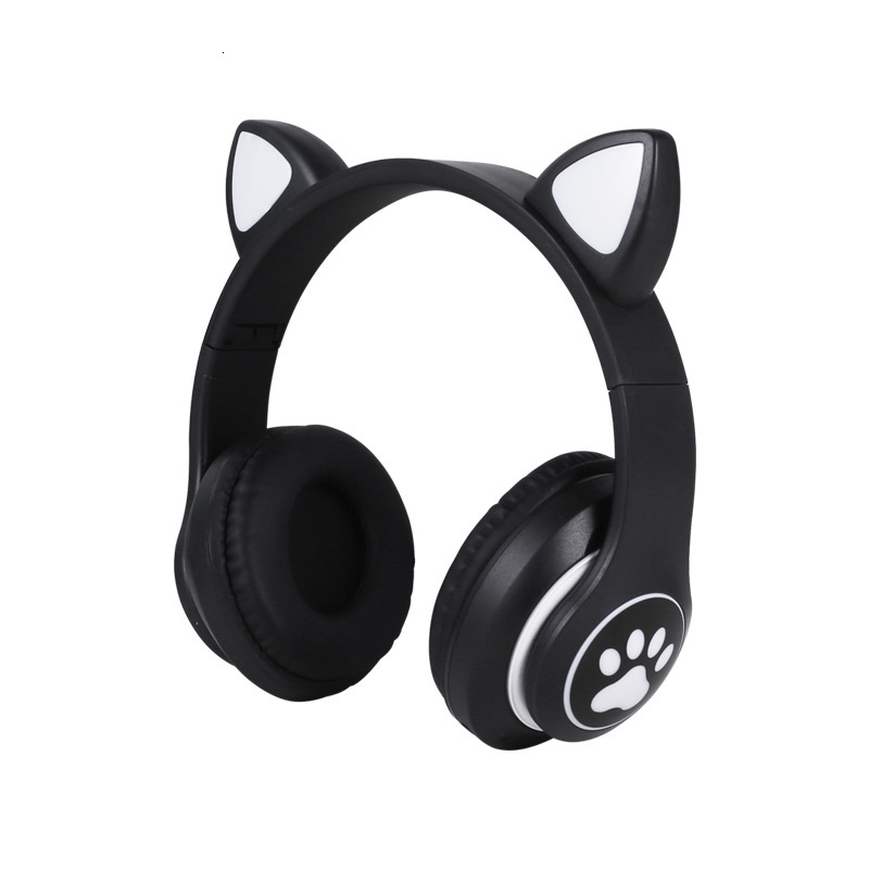 E-sports Headset Bluetooth Headset Cat-shaped Design - High Volume With Deep Bass Sound - Flashing Lights - Wireless Sports Card-type Insertable Headp