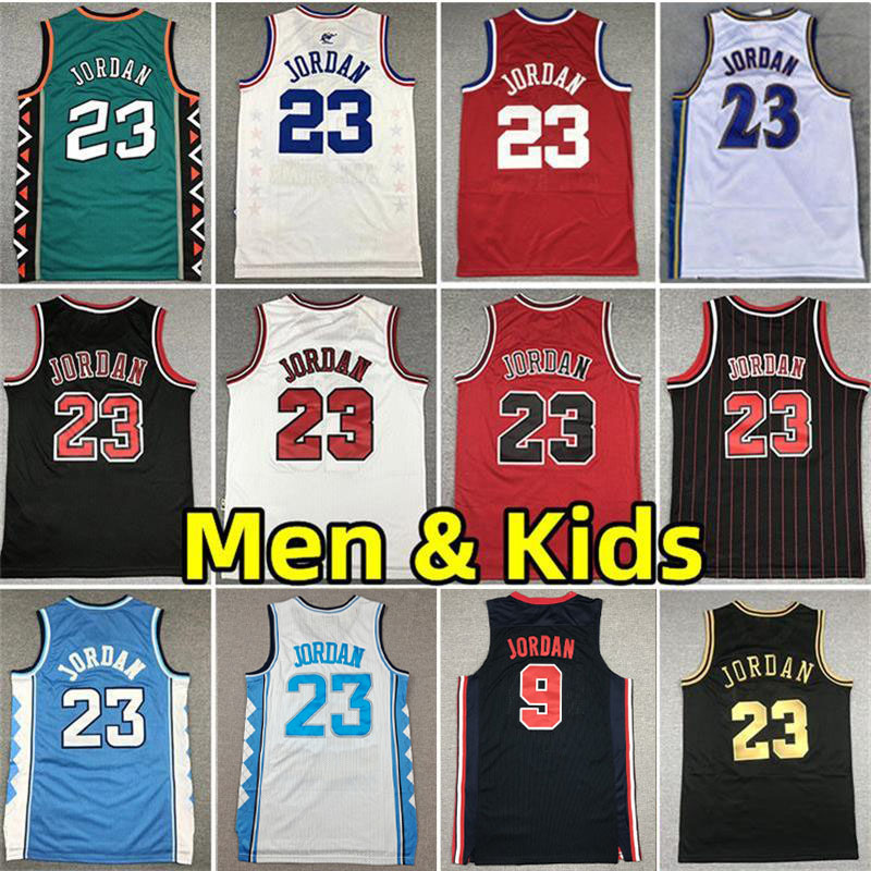 Stitched Retro Basketball Jersey 23 Michael Jerseys Youth Kids Classics Vintage vest Men adult children red