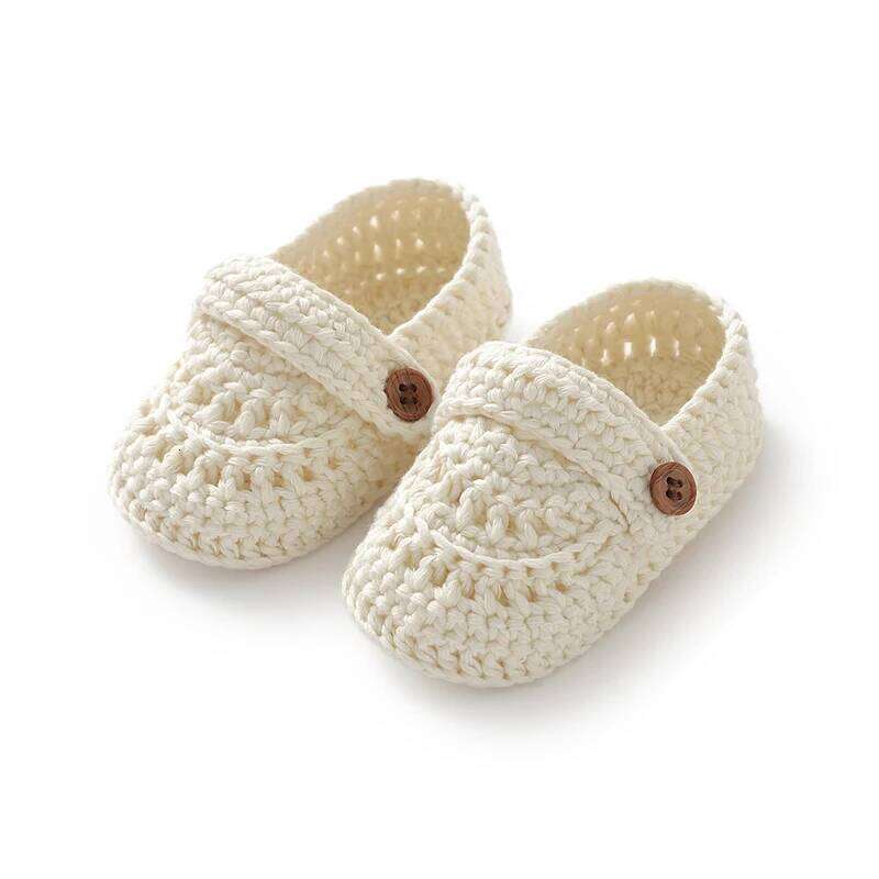 Baby Girls First Walker Shoes Adorable Solid Hand Knit Newborn Infant Slip On Prewalkers 0-12m Toddler Outdoor Indoor Floor Wear 26L0504