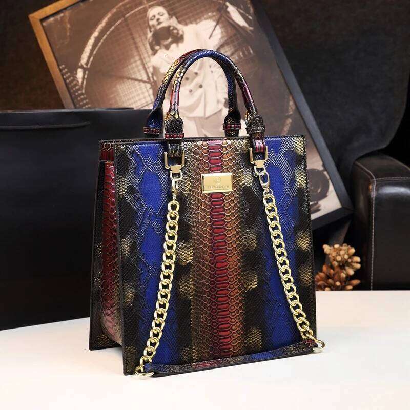 New Cowhide Leather Women Handbags Fashion Female Chain Serpentine Portable Tote Bag Ladies Shoulder Messenger Bags Luxury SENYY