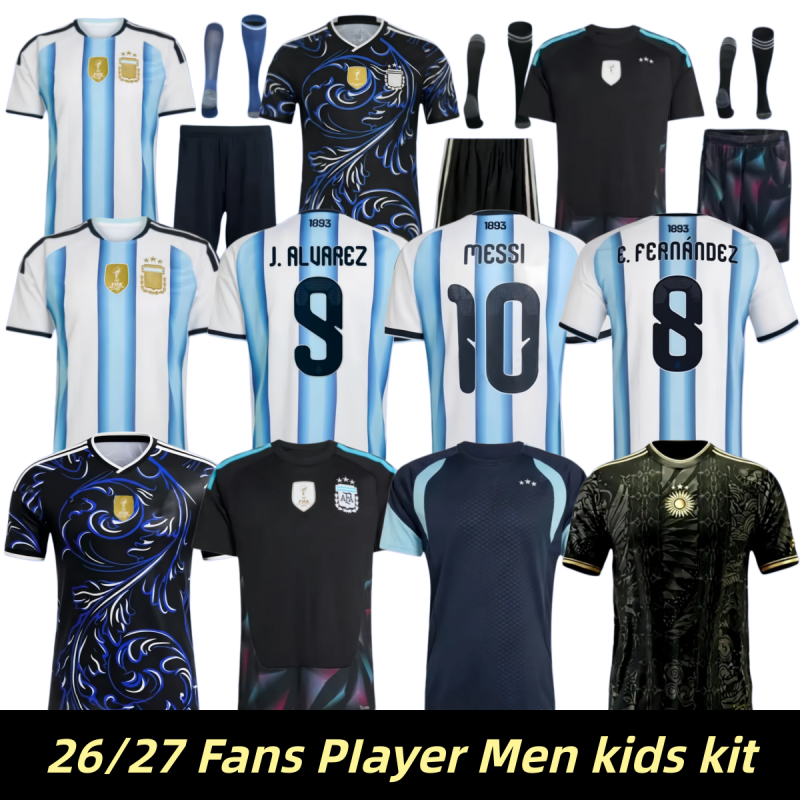 2026 Argentina Soccer Jerseys 3 Star MESSIS 50-Years Anniversary 25 26 Fans Player MAC ALLISTER DYBALA DI MARIA MARTINEZ DE PAUL Child Kids Kit Men Football ShirtS 4XL