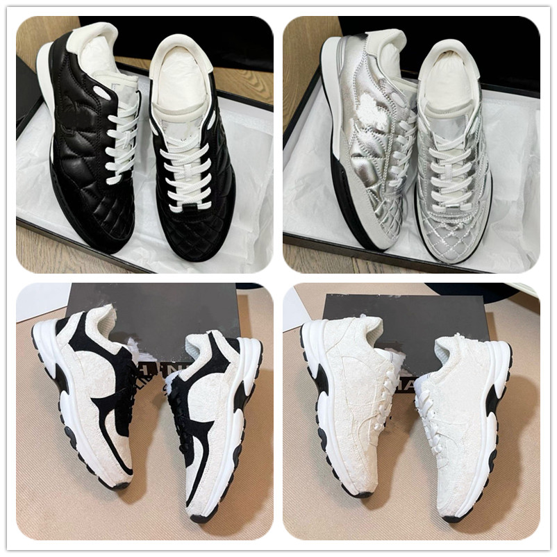 Designer Women Casual Shoes luxury Sneakers Classic Trainers Grey Black White grey Preppy Style Leather lace Up Daily Outfit Vintage