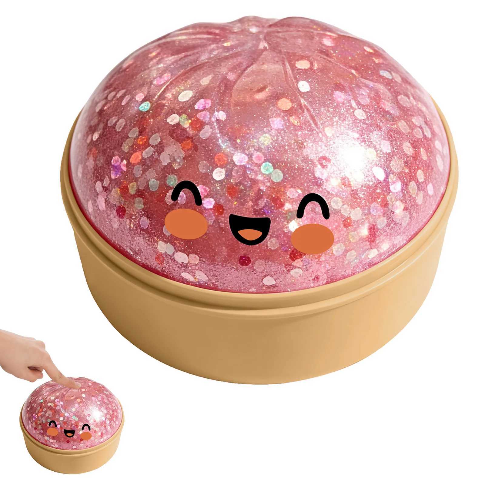 Dumpling Squishy 1pcs Glitter Steamed Bun Pinch Music Simulation Steam Buns Shape Cute And Fun Relieve Stress Squish DumplingsT260504