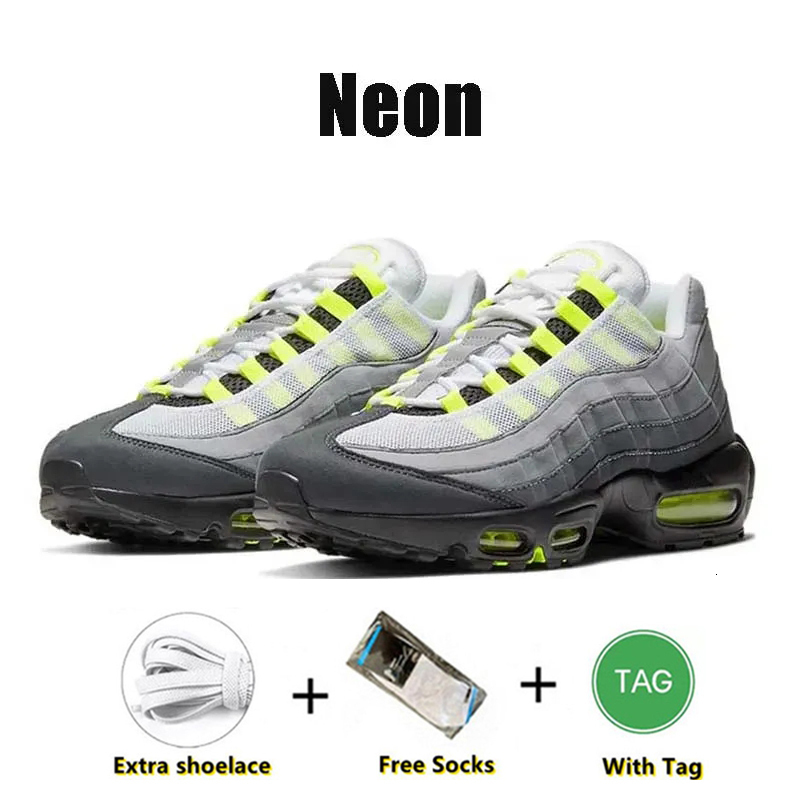 Designer 95s running shoes 95 men women Neon Triple Black White Stadium Green Crystal Blue Bred Dark Beetroot Solar Red Grey mens trainers sneakers eu