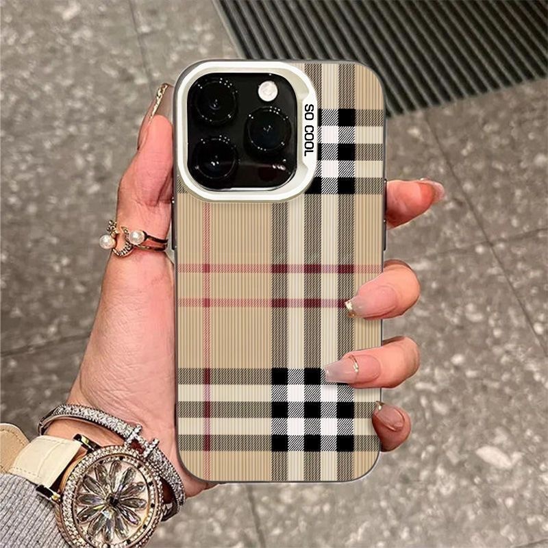 Light Luxury Plaid Designer Phone Case Suitable For IPhone 17ProMax 16Pro 15 14Plus 13 X Shockproof Classic Full Coverage Phone Cover