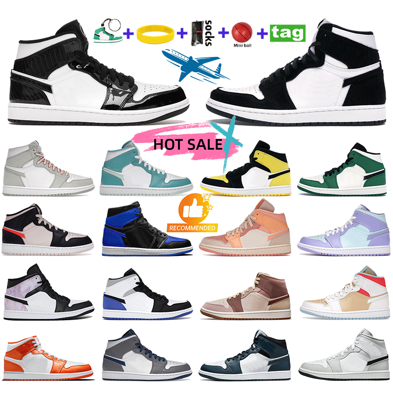 Designer Sport Shoes 1 basketball shoes 1s trainers running shoes Hight Cut sneakers mens shoes Washed Teal SE Ice Blue Panda chaussures classic casual shoes 36-47