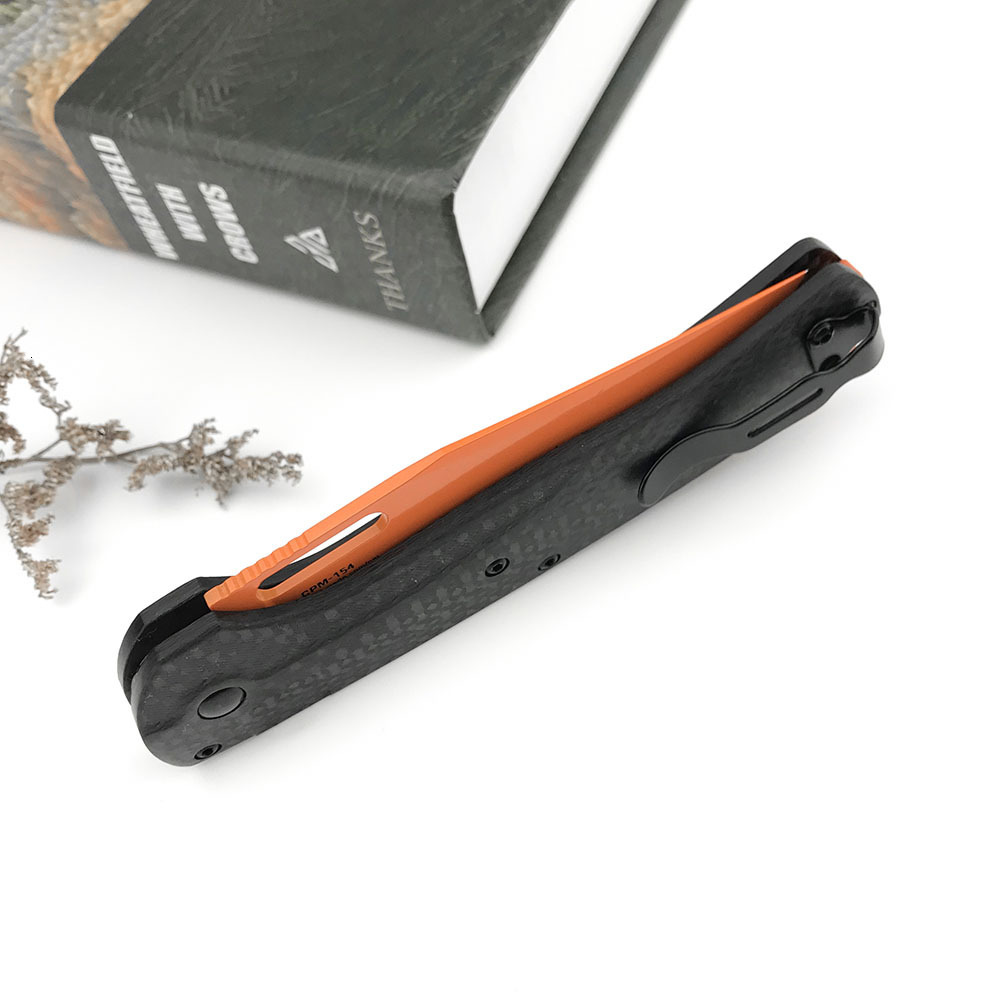 BM 15535 Folding Tactical Self Defense Pocket Knife Carbon Fiber/G10/Nylon Handle Outdoor EDC Flipper Knives Survival Hunt Knife
