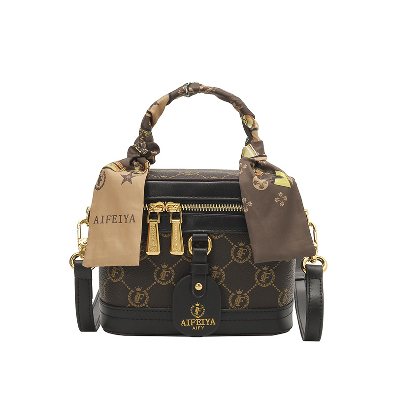 Free Shipping luxury bag Vintage Monogram Box Bag for Women 2026 New Silk Scarf Top Handle Crossbody Shoulder Purs hot
