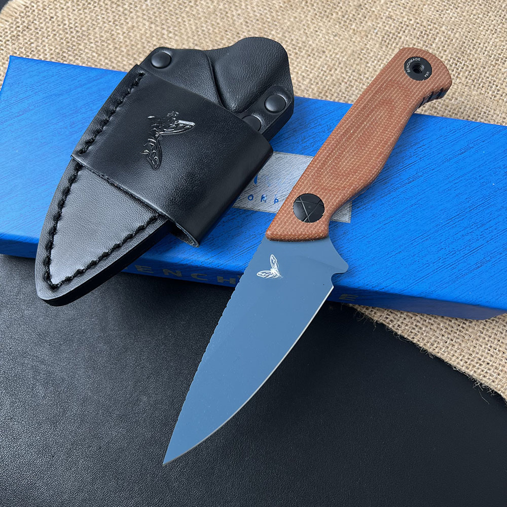 BM 203BT Fixed Blade Knife with Sheath D2 Steel Blade G10 Handle Outdoor EDC Camping Knife Hiking Hunting Survival Tools