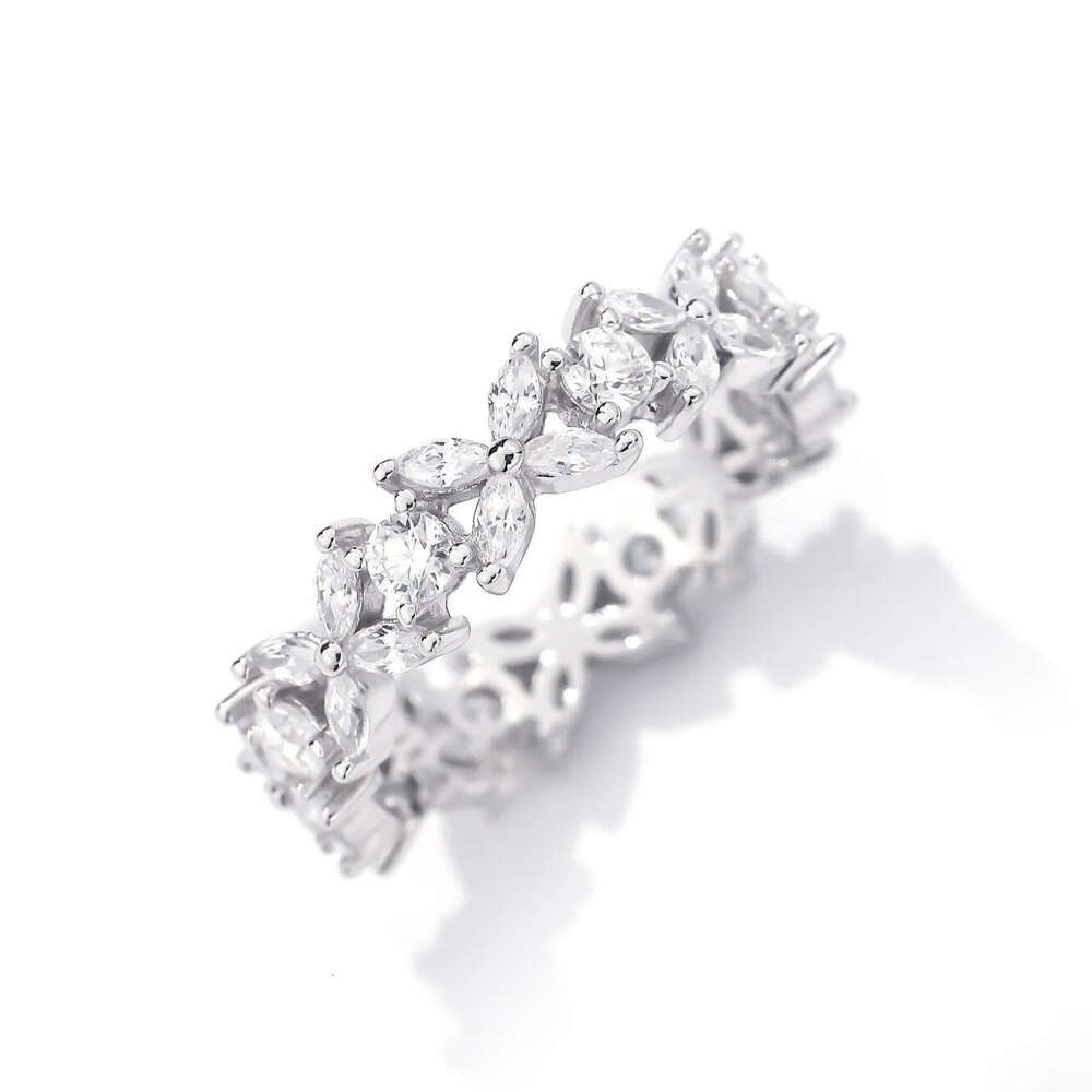 Ring Mosang Stone Silver Clover Straw Ring Fashion Exquisite Round Diamond Mosang Diamond Ring Jewerly Designer For Women Designer Ring Luxury Jewelry - view 5