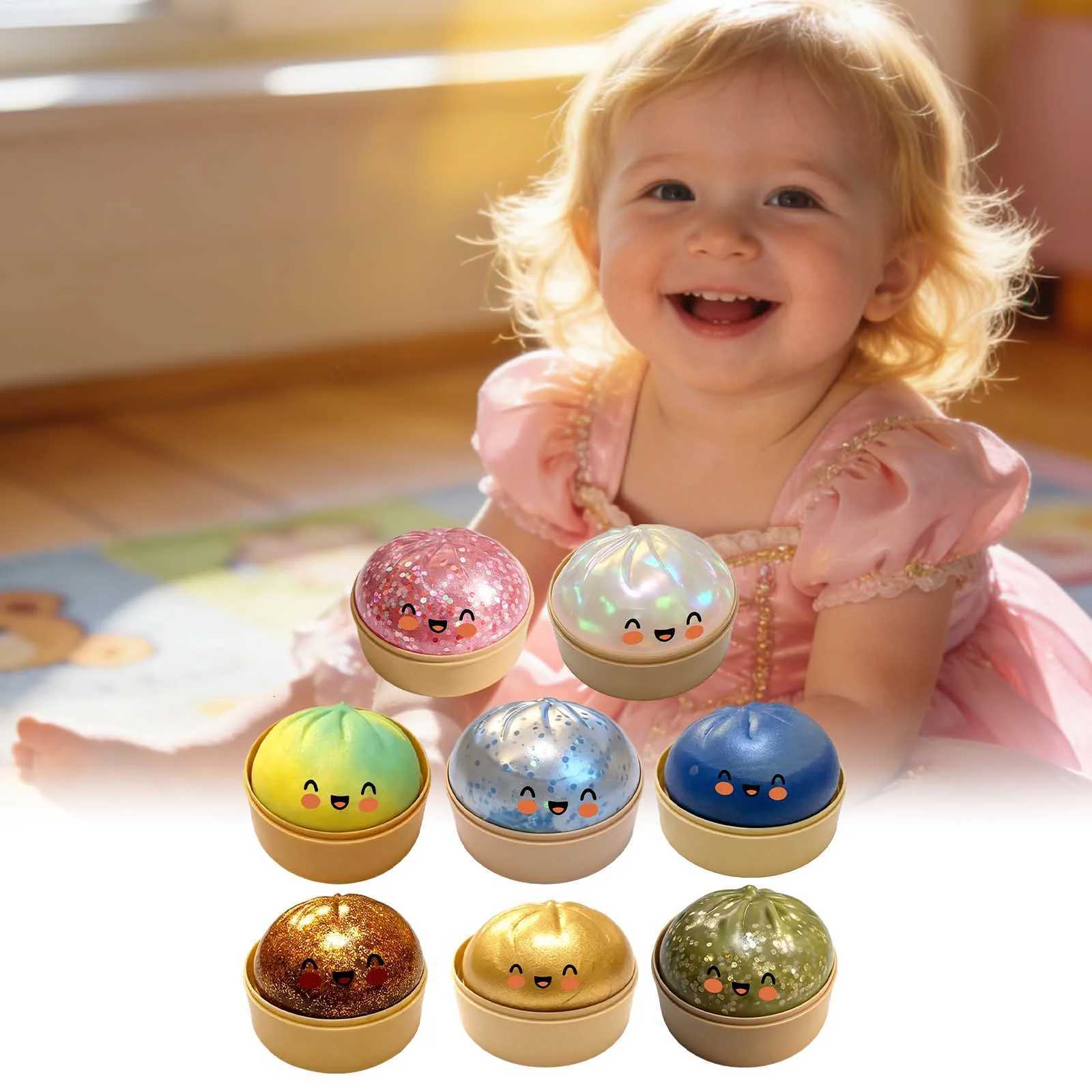 Dumpling Squishy 1pcs Glitter Steamed Bun Pinch Music Simulation Steam Buns Shape Cute And Fun Relieve Stress Squish DumplingsT260504