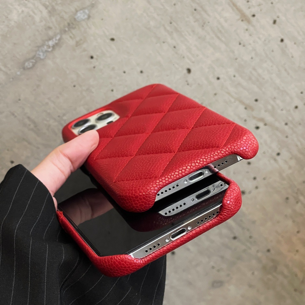 Personality Particle Texture Red Leather Designer Phone Case Creative Card Pocket Suitable For iPhone 17 16ProMax 15 14Pro Anti Drop Protective Cover