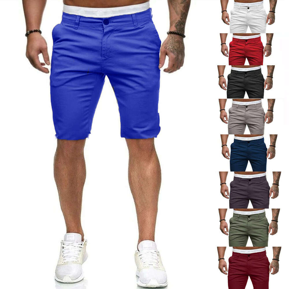 Summer New Casual Shorts for Men, European and American Style Slim Fit Men's Color Shorts Wholesale