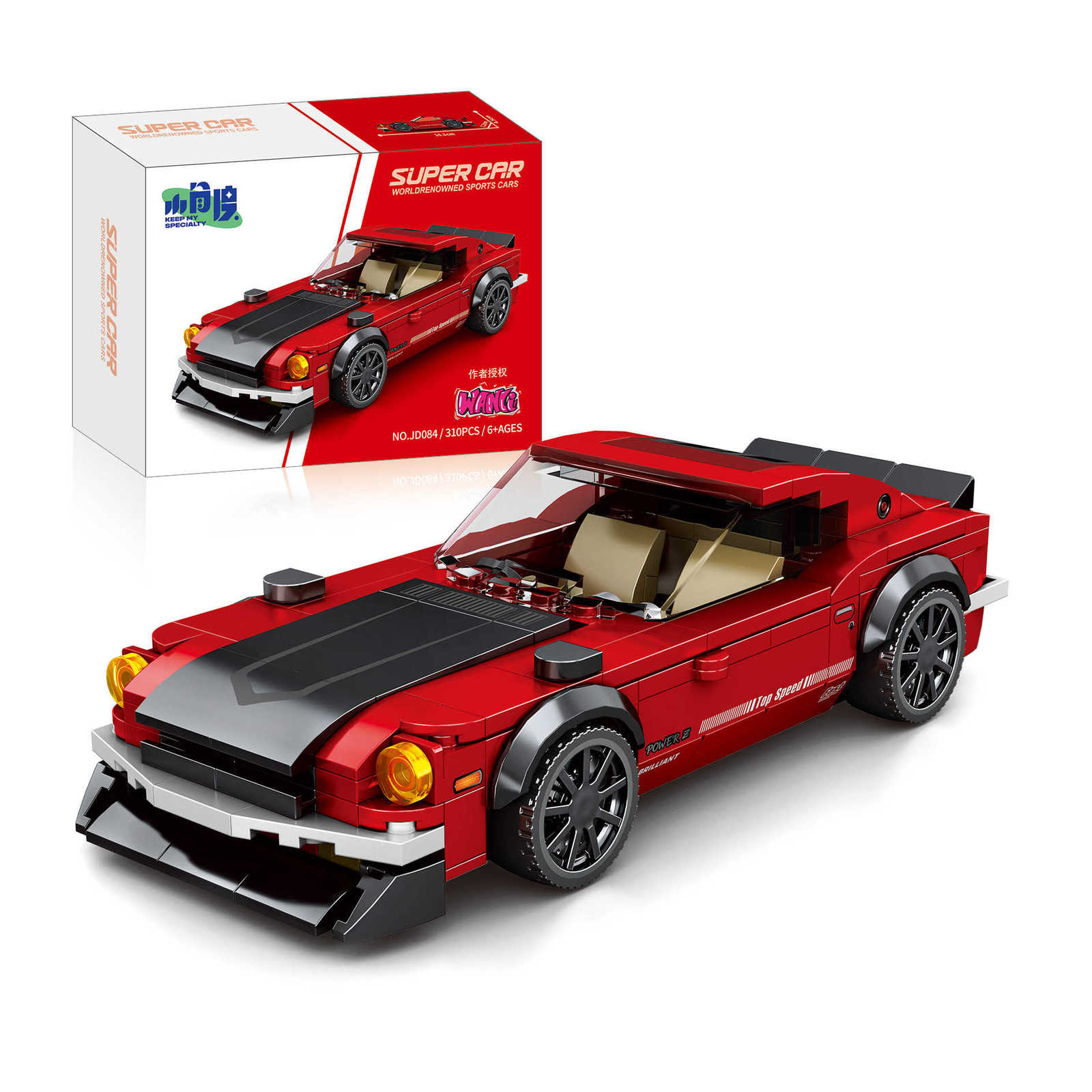 Small-angle eight-grid vehicle JD series speed car model small particle decorative figurine building blocks toy giftT251126