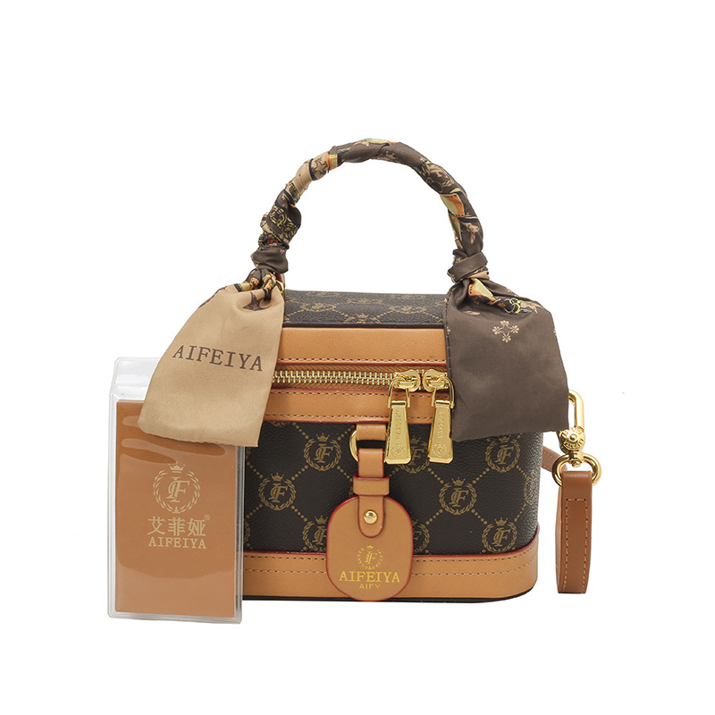 Free Shipping luxury bag Vintage Monogram Box Bag for Women 2026 New Silk Scarf Top Handle Crossbody Shoulder Purs hot