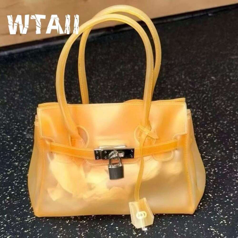 Jelly 2026 Summer New Commuting Tote Fashionable Transparent Large Capacity Underarm Bag For Women