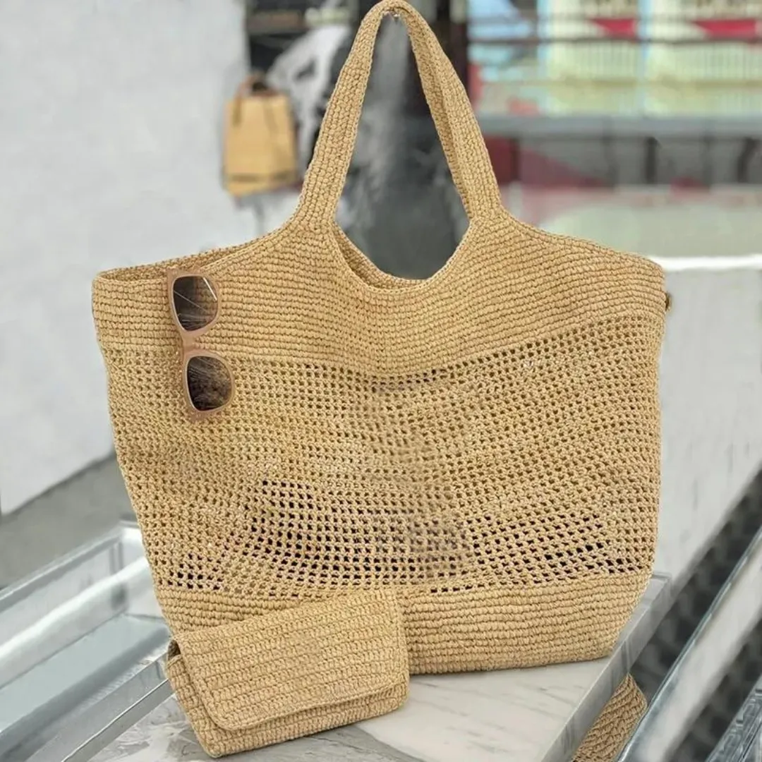 Icera Maxi Tote Bag Designer Bag Women Luxury Handbag Raffias HandEmbroidered Straw Bag High Quality Beach Bag Large Capacity Totes Shopping Bag Shoulder Bags Purse
