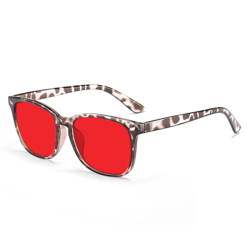 Red Frame Sleep Glasses, Anti-Blue Light & UV Protection Glasses with Rivet Detail, Fashion Anti-Radiation Computer Glasses, Comfortable Lightweight E