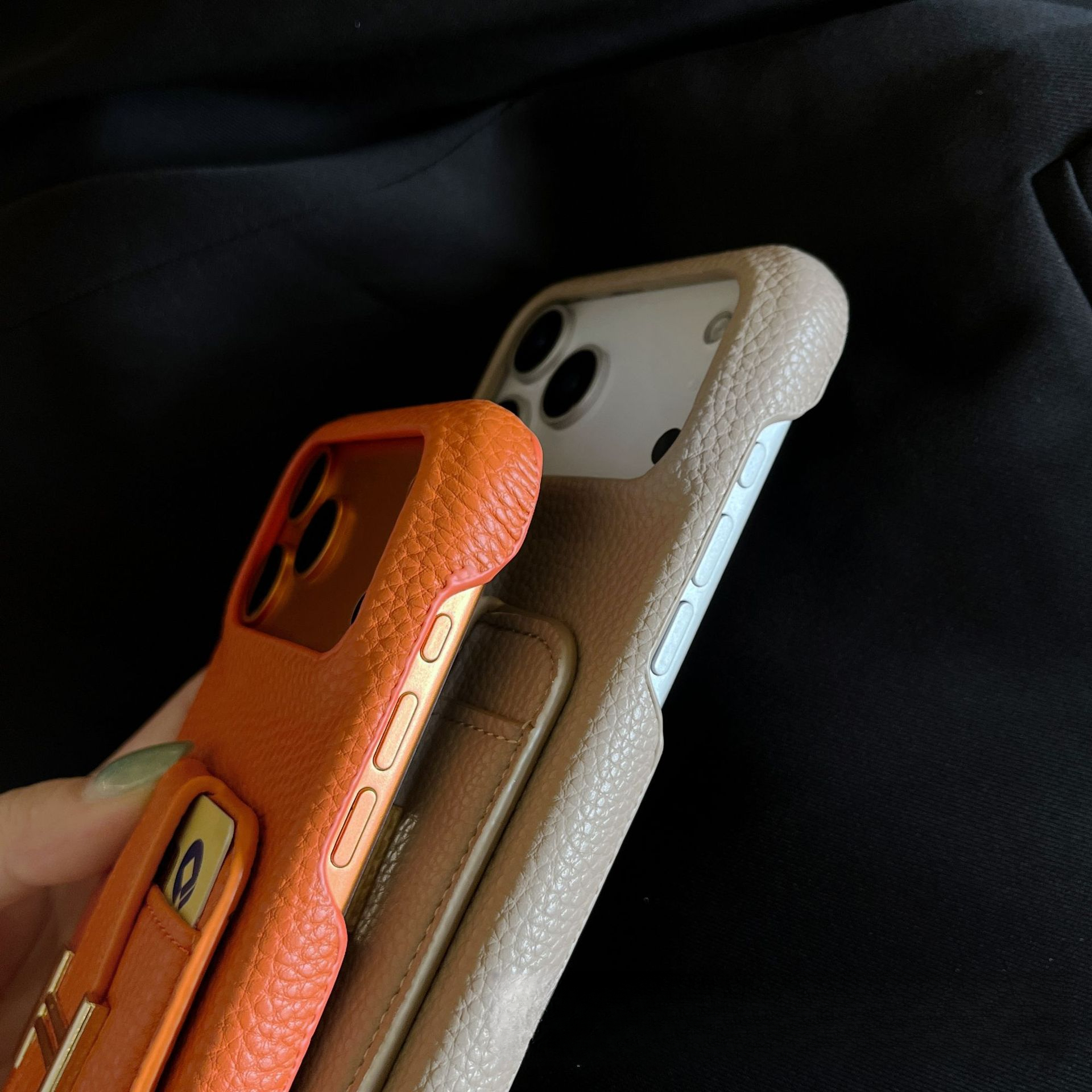 Fashion Card Slot Oil Edge Full Coverage Designer Phone Case Anti Drop Wear Resistant Luxury Women Protective Cover Suitable For IPhone 15 Pro 17 Pro 