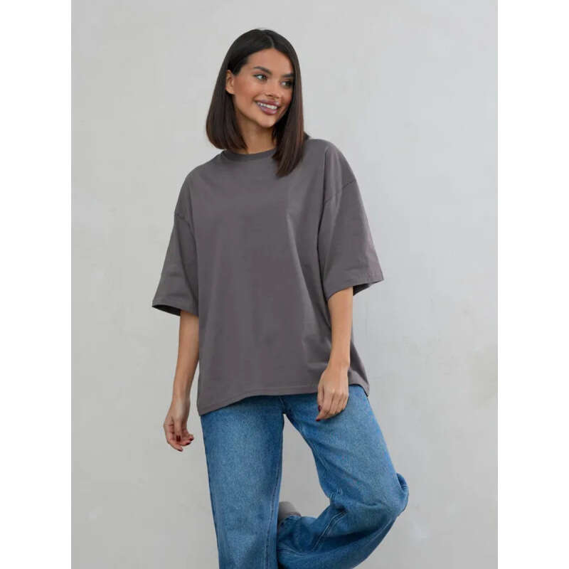 designer clothes women Summer New Women Cotton Mid-Length T-Shirt European American Ins Style Lazy Loose Fit Solid Color Versatile Half Sleeve Casual 