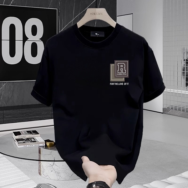 Pure Cotton Printed Men's Short-sleeve T-shirt T Essential New Summer Hot-selling Long sleeve Trendy Casual Round-neck Mens Designer Clothes T-sh
