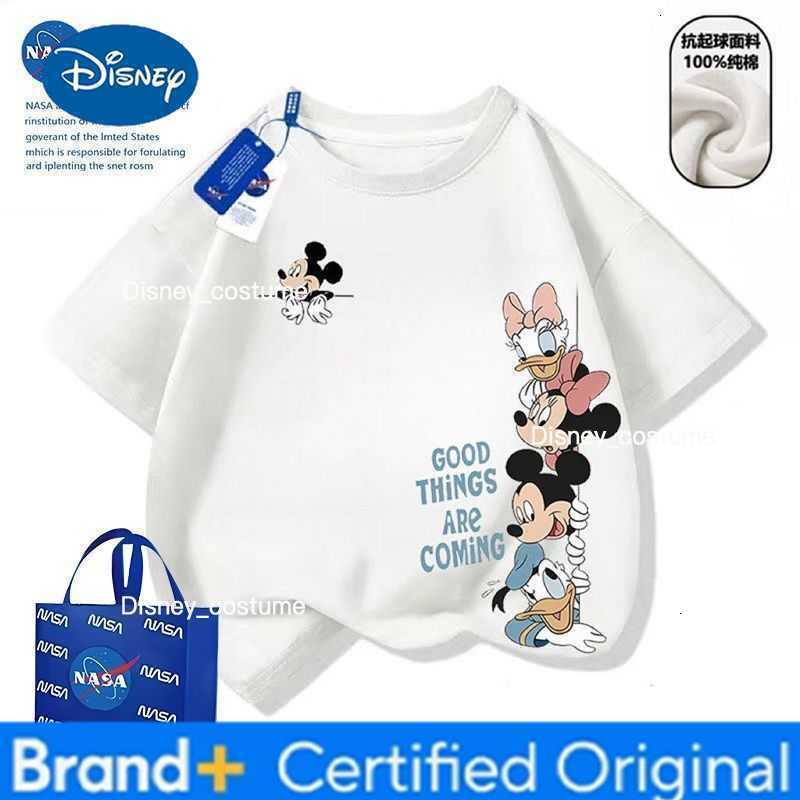 Disney Boys and girls' cartoon Donald Duck printed t-shirt with round neck, pure cotton, loose-fitting children's summer short-sleeved T-shi