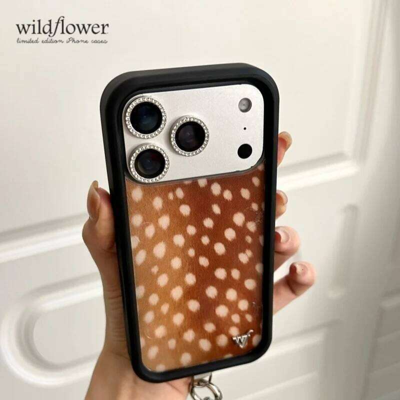 Wildflower Fawn Polka dot Phone Case for iPhone 16 15 14 13 12 17 Pro Max Plus Air 17ProMax Wild Deer 3D deerlet WF Cover 26H0505