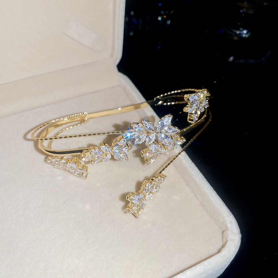 Ultra-shiny zircon flower elegant ladylike style, exquisite bracelet, light luxury and high-end feel, women's jewelry - view 3