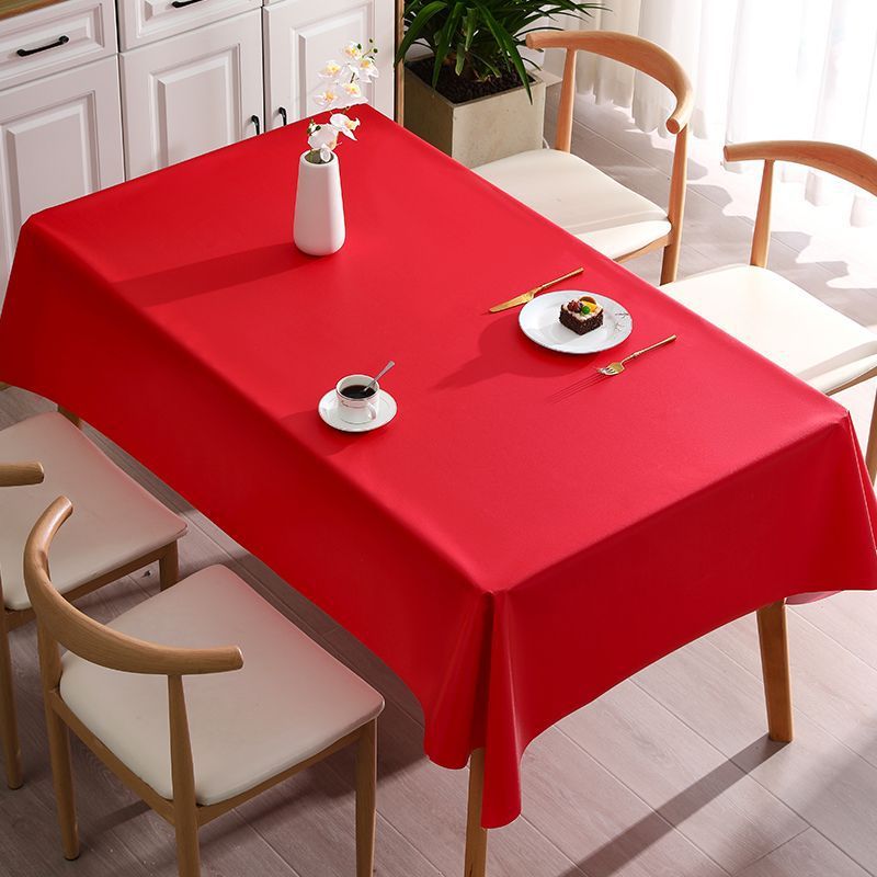 YL-38598 Custom Solid Color Tablecloth Wholesale Waterproof Oil-proof Heat-proof Wash-free Tablecloth Coffee Table Cloth INS Style Hotel Tablecloth