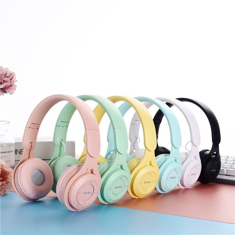 Wireless Over Ear Designer Headphones Macaron Foldable TF Card Fashion Exquisite Student Style Compatible With Smartphones Laptops Computers For Daily